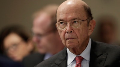 In this Aug. 1, 2019, file photo, U.S. Commerce Secretary Wilbur Ross attends a meeting of the 17th Latin American Infrastructure Leadership Forum in Brasilia, Brazil.