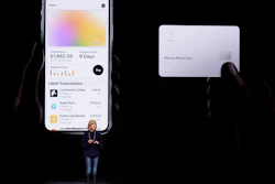 In this March 25, 2019, file photo, Jennifer Bailey, vice president of Apple Pay, speaks about the Apple Card at the Steve Jobs Theater in Cupertino, Calif.