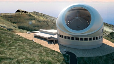 Artist of a proposed observatory on the Observatorio del Roque de Los Muchachos in La Palma, Spain.