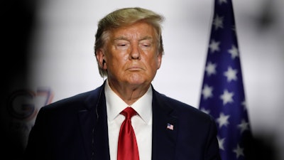 President Donald Trump during a press conference at the G-7 summit in Biarritz, France, Aug. 26, 2019.