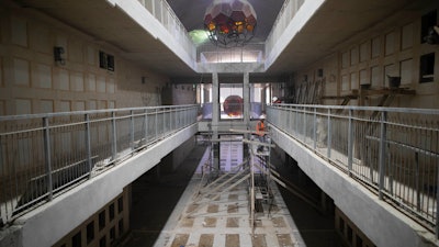 Construction site of a massive underground cemetery in Jerusalem, Sunday, Aug. 18, 2019.