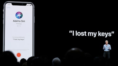 In this June 4, 2018, file photo, Craig Federighi, Apple's senior vice president of Software Engineering, speaks about Siri during the Apple Worldwide Developers Conference in San Jose.