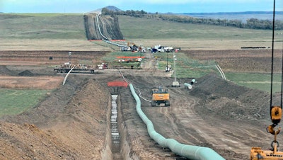 In this October 2016, file photo, construction continues on the Dakota Access Pipeline.