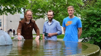 From left, Simen Andreas Ådnøy Ellingsen, Benjamin Keeler Smetzer and Eirik Æsøy found the waves they were looking for.