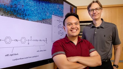 U. of I. chemistry professor Steven Zimmerman, right, graduate student Ephraim Morado and their colleagues are inventing new ways to degrade polyurethane and reuse the waste.