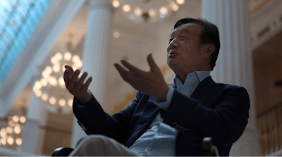 Huawei's founder Ren Zhengfei, speaks during an interview at the Huawei campus in Shenzhen in Southern China's Guangdong province on Tuesday, Aug. 20, 2019. Ren said he expects no relief from U.S. export curbs due to the political climate in Washington but expresses confidence the company will thrive with its own technology.