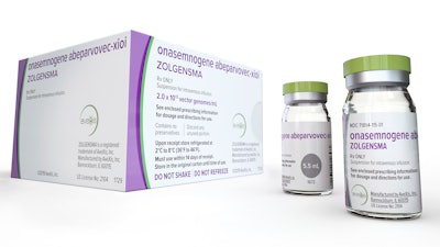 This photo provided by Novartis shows their gene therapy medicine Zolgensma. U.S. regulators want to know why Novartis didn't disclose a problem with testing data until after they approved the Swiss drugmaker’s $2.125 million gene therapy. On Tuesday, Aug. 6, 2019, the Food and Drug Administration said the questionable data involves testing of the therapy, Zologensma, on animals, not on patients.