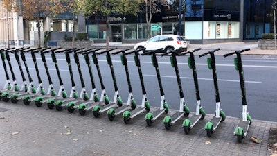 E-scooters ready for action.