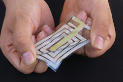 Using metallic ink, researchers screen-print an antenna and sensor onto a stretchable sticker designed to adhere to skin and track pulse and other health indicators, and beam these readings to a receiver on a person's clothing.