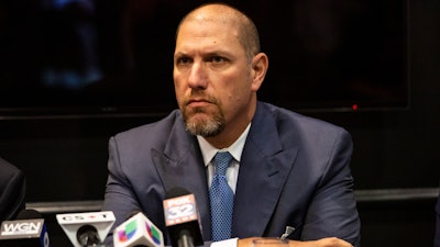 Attorney Steven Hart speaks about lawsuits against Sterigenics, alleging the medical equipment sterilization company has been emitting cancer-causing chemical ethylene oxide into the atmosphere, during a press conference at Staypineapple Hotel in the Loop, Tuesday, Aug. 20, 2019.