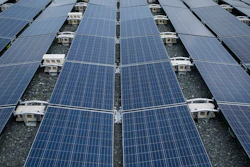 Solar panels installed by Tesla power a community of 12 homes in Las Piedras, Puerto Rico, July 20, 2018.