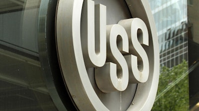 This April 26, 2010, file photo shows the United States Steel logo outside the headquarters building in downtown Pittsburgh.