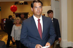 In this Nov. 6, 2018, file photo, Geoff Duncan, Republican candidate for Georgia lieutenant governor, arrives at an election-night watch party in Athens, Ga.