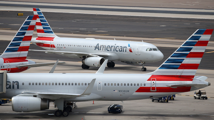 American Airlines planes at Phoenix Sky Harbor International Airport, July 17, 2019.