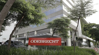 This April 12, 2018, file photo shows the Odebrecht headquarters in Sao Paulo.