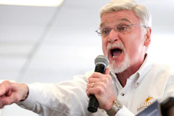 In this March 11, 2018, file photo, Cecil Roberts, president of United Mine Workers of America, speaks at the Greene County Fairgrounds in Waynesburg, Pa.