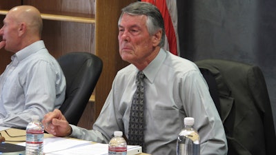 Nevada Environmental Commission Chairman Jim Gans at an appeal hearing Wednesday, Sept. 4, 2019, in Carson City, Nev.