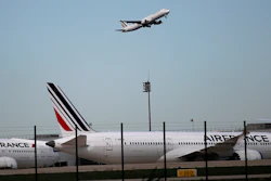 This April 11, 2018, photo shows Air France planes at Paris Charles de Gaulle airport near Paris.