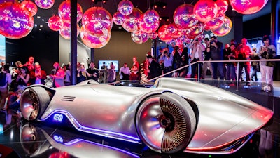 The Mercedes concept car 'EQ Silver Arrow' at the IAA Auto Show in Frankfurt, Germany, Monday, Sept. 9, 2019.