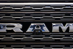 This Feb. 14, 2019, file photo shows the grill of a Ram 1500 at the Pittsburgh International Auto Show.