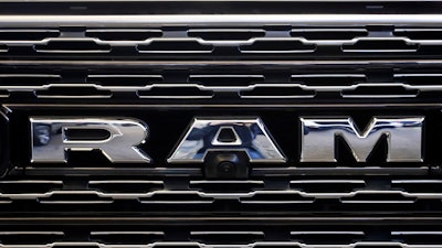 This Feb. 14, 2019, file photo shows the grill of a Ram 1500 at the Pittsburgh International Auto Show.