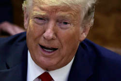 President Trump during a briefing about Hurricane Dorian aboard Air Force One at Marine Corps Air Station Cherry Point, Sept. 9, 2019, in Havelock, N.C.