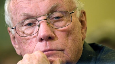 In this May 12, 2012, file photo, former astronaut Neil Armstrong testifies before the Senate Committee on Commerce, Science and Transportation hearing on Capitol Hill in Washington.