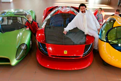 In this Dec. 2, 2006, file photo, German designer Luigi Colani poses for photographers in Halle, Germany.