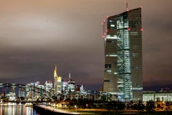 The European Central Bank near the banking district in Frankfurt, Germany, Tuesday, Sept. 17, 2019.
