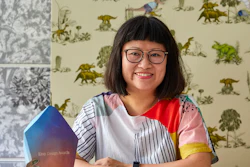 This Aug. 30, 2019, photo released by Veerle Evens shows Sian Zeng, winner of the grand prize for the Etsy Design Awards.