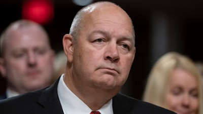 In this May 15, 2019, file photo, Stephen M. Dickson appears before the Senate Committee on Commerce, Science, and Transportation for his confirmation hearing on Capitol Hill.