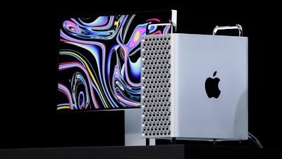 In this June 3, 2019, file photo, Apple CEO Tim Cook speaks about the Mac Pro at the Apple Worldwide Developers Conference in San Jose, Calif.