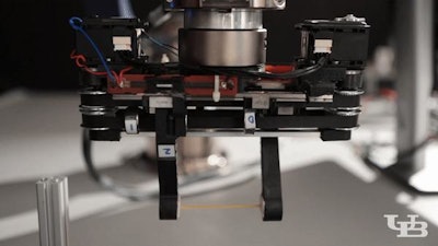 A robotic gripper developed in the lab of Professor Ehsan Esfahani at University at Buffalo uses repulsion between magnets to adjust the stiffness of its grip and absorb energy from collisions. This helps improve safety in industrial settings, and prevents objects like this spaghetti stick from breaking.