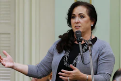 In this May 29, 2019 file photo, Assemblywoman Lorena Gonzalez, D-San Diego speaks during the Assembly session in Sacramento, Calif. Gov. Gavin Newsom signed Gonzalez' bill, AB273, that now makes it illegal to trap animals in California for recreation or to sell their fur, Wednesday, Sept. 4, 2019.