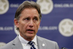 In this Thursday, Sept. 12, 2019 file photo, Oklahoma Attorney General Mike Hunter speaks during a news conference in Oklahoma City. Consumer products giant Johnson & Johnson is appealing an Oklahoma judge's $572 million order against the company and its subsidiaries for helping fuel the state's opioid crisis. The company filed an appeal with the Oklahoma Supreme Court on Wednesday, Sept. 25 arguing the ruling was an 'unprecedented interpretation of Oklahoma public nuisance law.' A spokesman for Hunter said their office is reviewing the appeal.