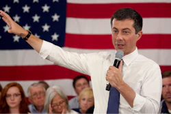 Democratic presidential candidate South Bend Mayor Pete Buttigieg speaks during a Veteran's and Mental Health Town Hall event at an American Legion Hall, Friday, Aug. 23, 2019, in Manchester, N.H.