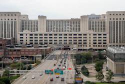 The Old Chicago Main Post Office straddles the Eisenhower Expressway on the banks of the south branch of the Chicago River, Monday, Sept. 9, 2019. Uber announced Monday that Uber Freight will be headquartered in Chicago at the expansive building.