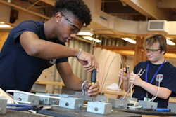 Students in the electrical program at H.C. Wilcox Technical High School in Meriden, Connecticut practice their skills.