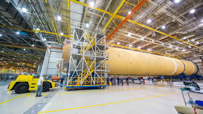 Boeing is building the massive 212-foot Space Launch System (SLS) core stage for NASA’s Artemis I mission. SLS is the only rocket that can carry the Orion spacecraft and necessary cargo beyond Earth orbit in a single mission, making it a critical capability for NASA’s deep-space Artemis program.