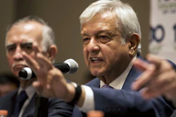 In this July 9, 2018, file photo, Mexican President-elect Andres Manuel Lopez Obrador gives a press conference in Mexico City.