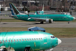In this March 22, 2019, file photo, a Boeing 737 Max 8 taxis before takeoff from Renton Municipal Airport in Renton, Wash.