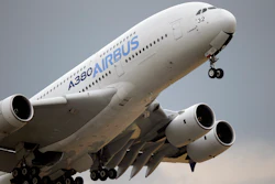 In this June 18, 2015, file photo, an Airbus A380 takes off for its demonstration flight at the Paris Air Show.