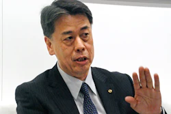 In this April 16, 2019, photo, Nissan Motor Co. Senior Vice President Makoto Uchida speaks to the media at the Shanghai International Motor Show.