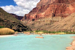 This May 2014 shows the point where the Little Colorado River and the Colorado River meet in northeastern Arizona.
