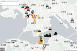A display of the app 'HKmap.live' shown Oct. 9, 2019.