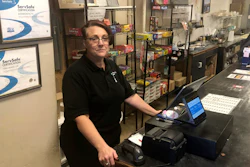 Tina Wheeler, manager of Dan and Vi's pizza poses for a photo, Thursday, Oct. 10, 2019 in Detroit.