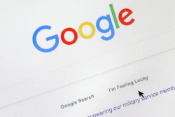 In this Aug. 28, 2018, file photo, a cursor moves over Google's search engine page in Portland, Ore.