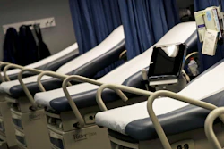 In this Jan. 29, 2018 file photo, beds are set up inside a mobile emergency room outside a hospital in Georgia.