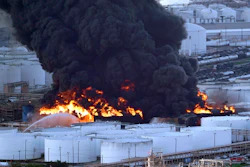 In this March 18, 2019, file photo, firefighters battle a petrochemical fire at the Intercontinental Terminals Company in Deer Park, Texas.