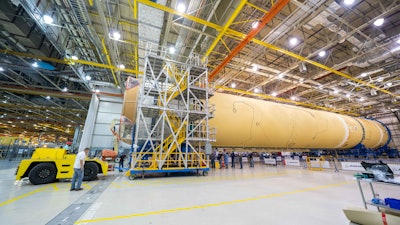 Boeing is building the massive 212-foot Space Launch System (SLS) core stage for NASA’s Artemis I mission. SLS is the only rocket that can carry the Orion spacecraft and necessary cargo beyond Earth orbit in a single mission, making it a critical capability for NASA’s deep-space Artemis program.